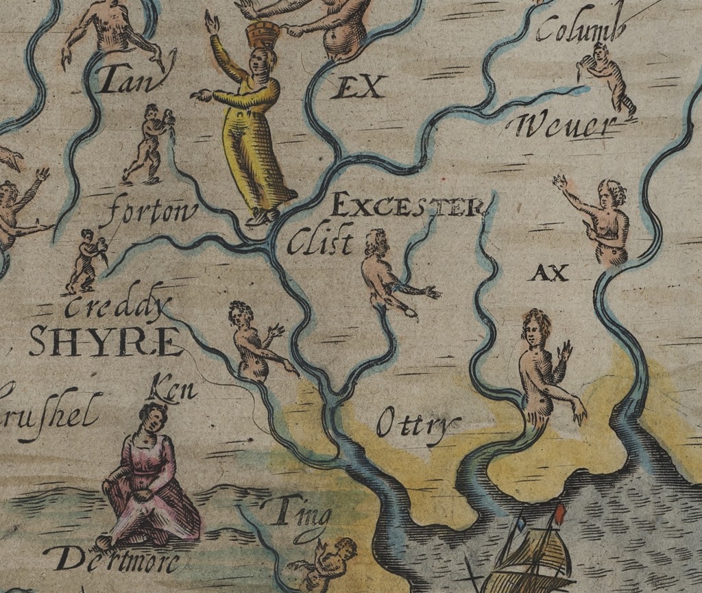 Detail from William Hole, Cornwall & Devonshyre, 1612